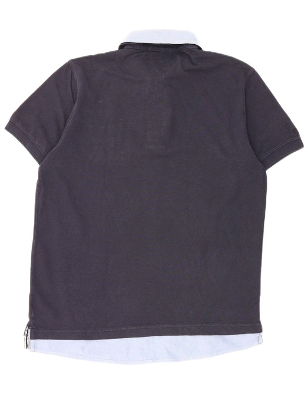 Tommy Hilfiger Polo gráfico para hombre de algodón color block en azul marino mediano