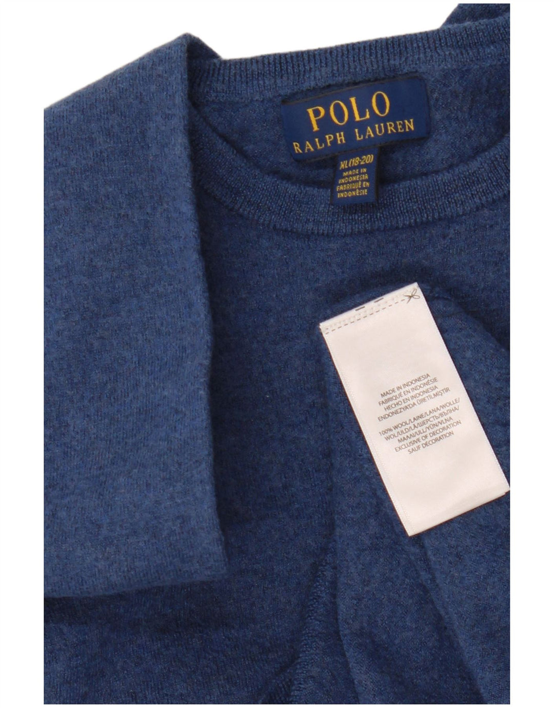 POLO RALPH LAUREN Jersey con cuello redondo para niño 13-14 años XL Azul marino