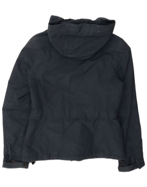 Woolrich Chaqueta cortavientos con capucha para mujer UK 18 XL Algodón azul marino
