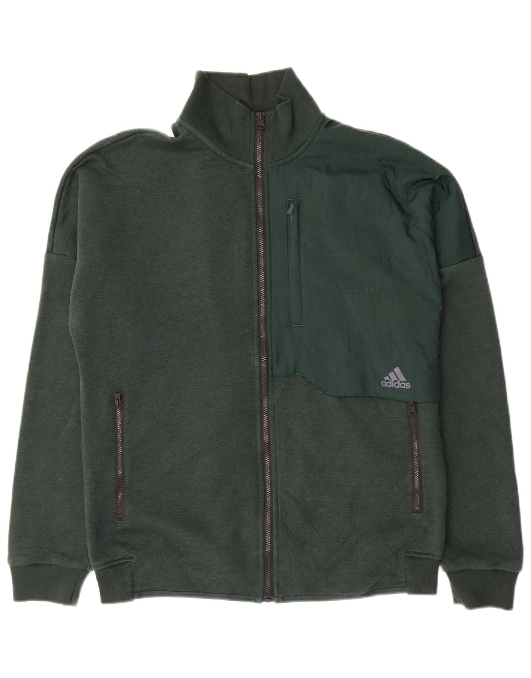 Adidas Hombre Chándal Top Chaqueta Algodón Verde Medio