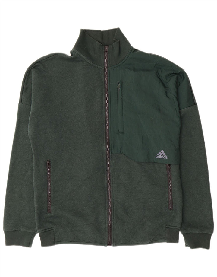 Adidas Hombre Chándal Top Chaqueta Algodón Verde Medio