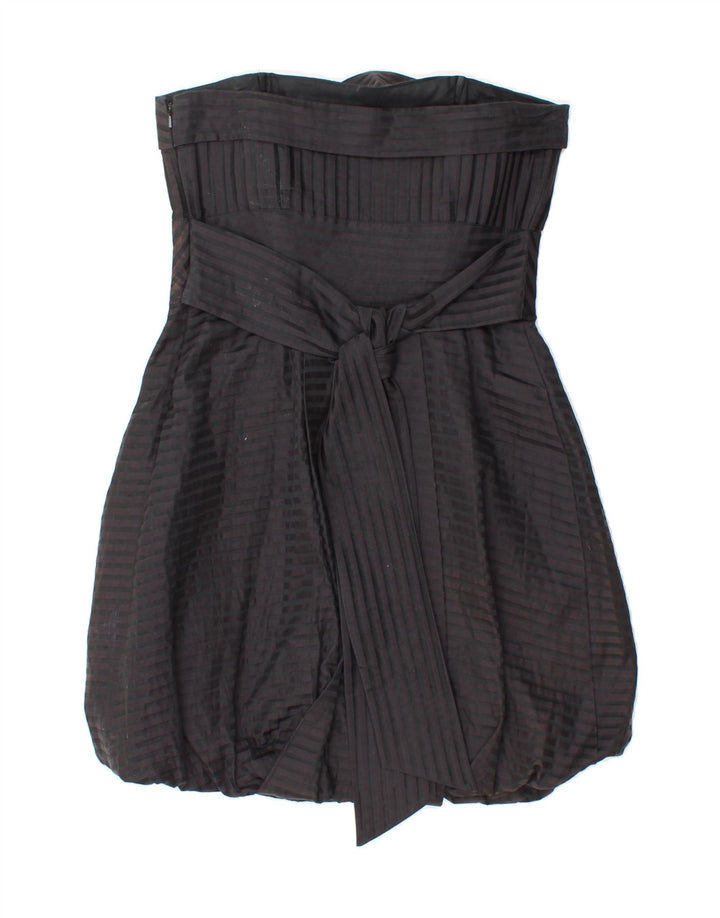 WAREHOUSE Womens Strapless Bubble Dress UK 10 Small Black Striped Cotton Vintage Warehouse and Second-Hand Warehouse from Messina Hembry 