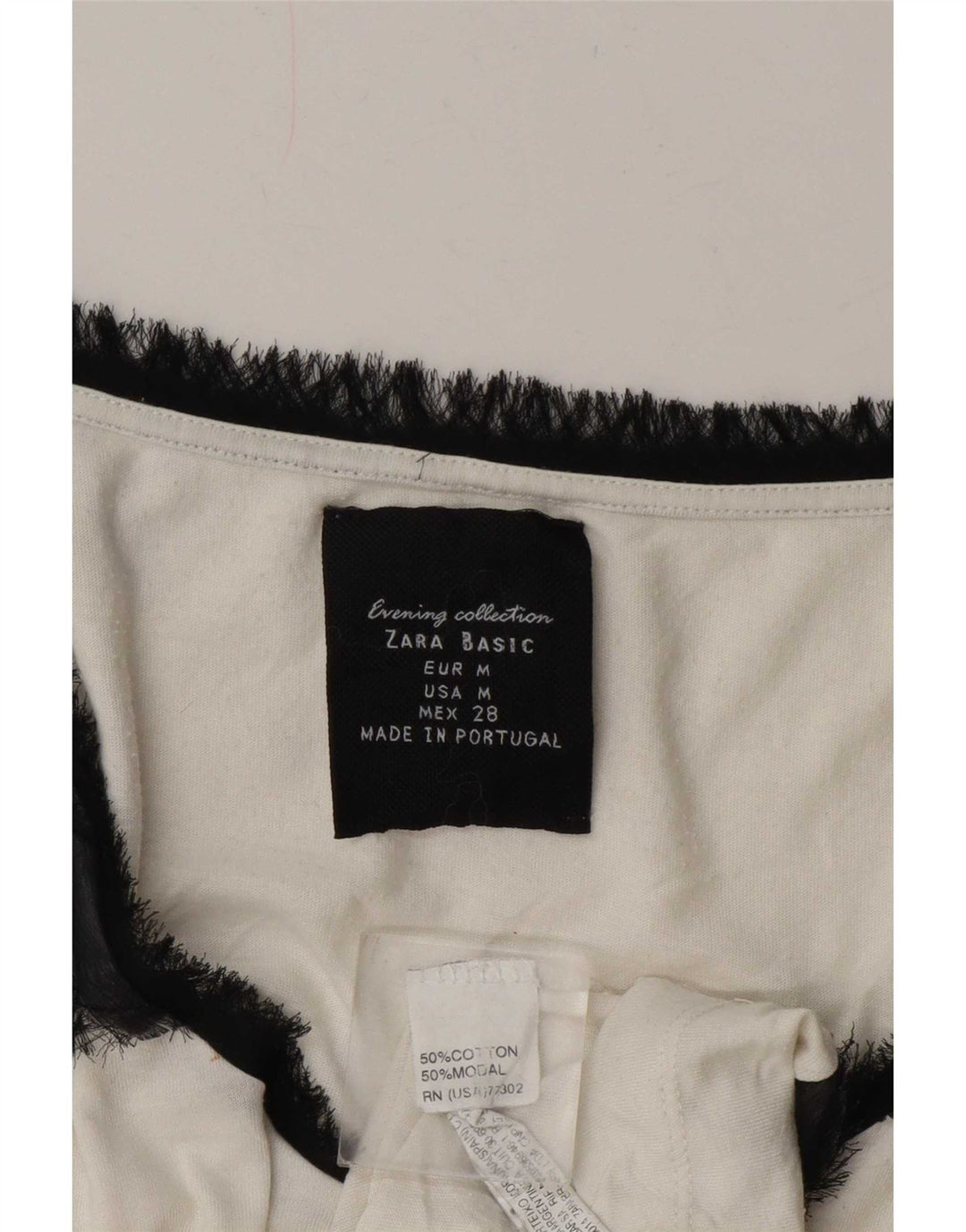 Zara Mujer Chaleco Top UK 40 Medio Blanco Rayas Algodón
