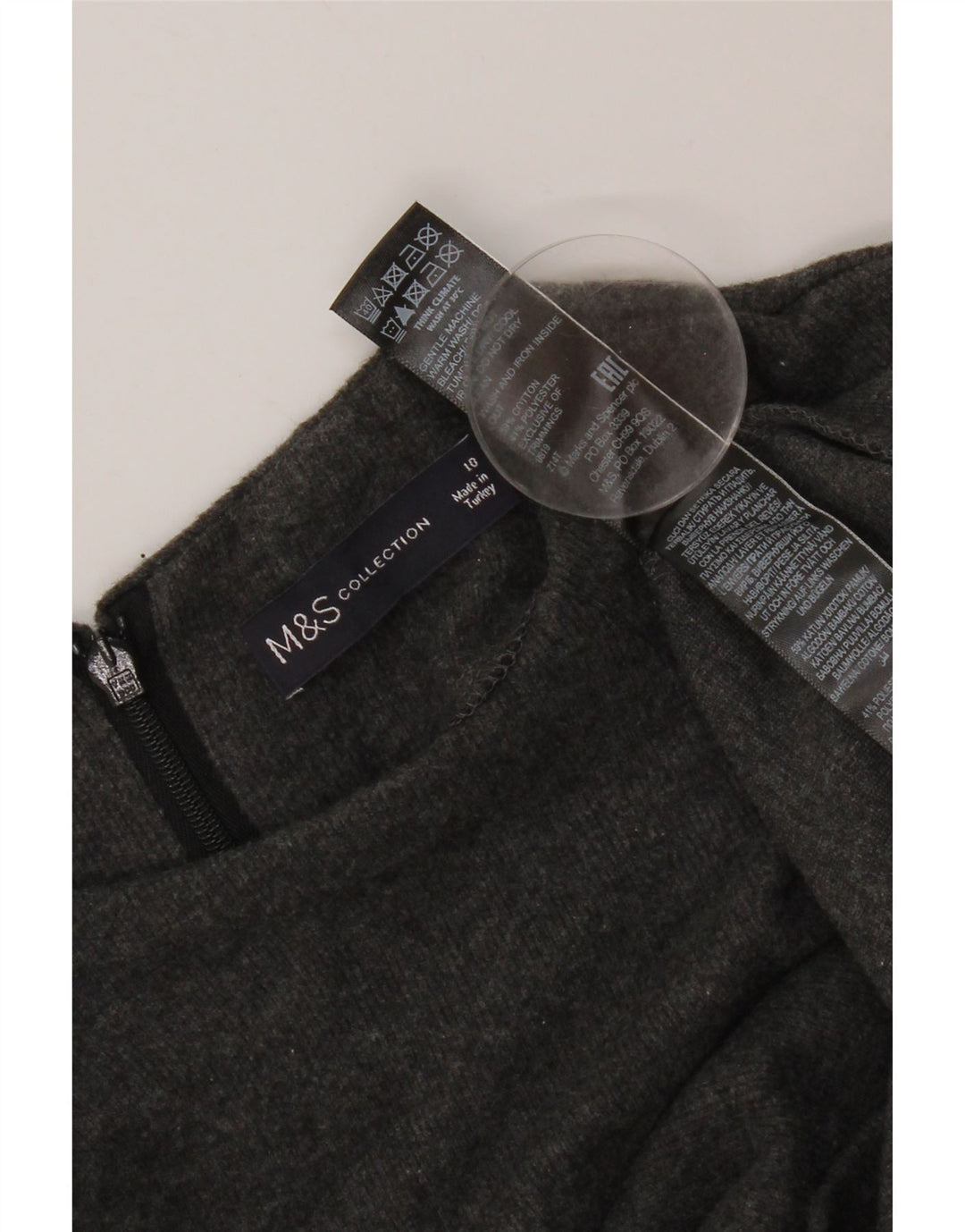 Marks & Spencer Vestido tipo jersey para mujer Reino Unido 10 Pequeño Algodón gris