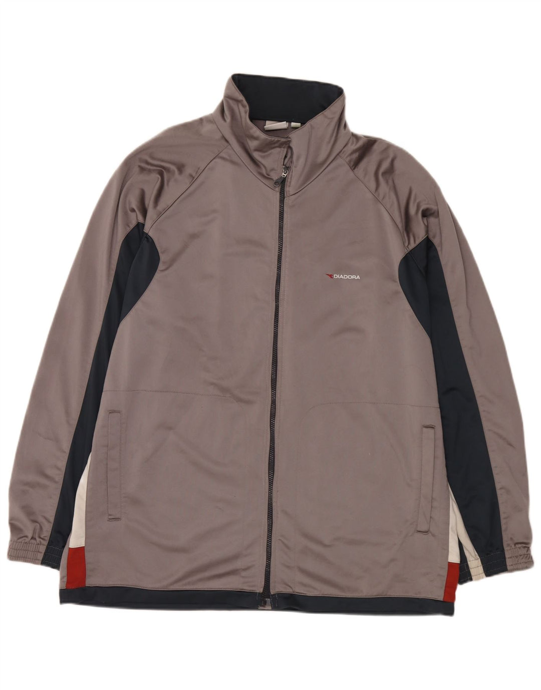 Diadora Chaqueta de chándal para hombre ES 48 2XL Gris Colorblock Poliéster