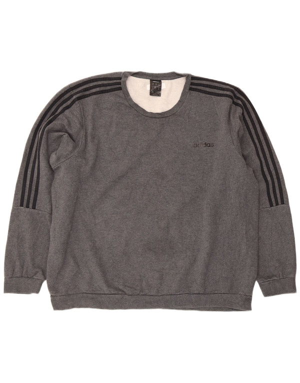 Adidas - Sudadera de corte regular para hombre, talla 2XL, algodón gris