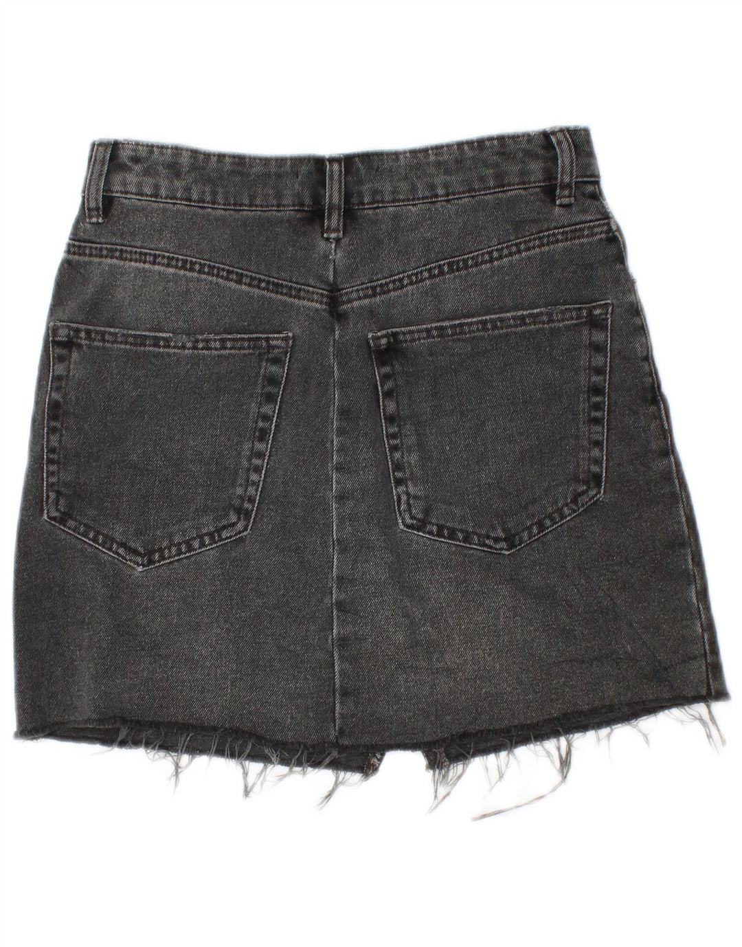 Zara Mujer Mini Falda Vaquera Pequeña W26 Algodón Negro