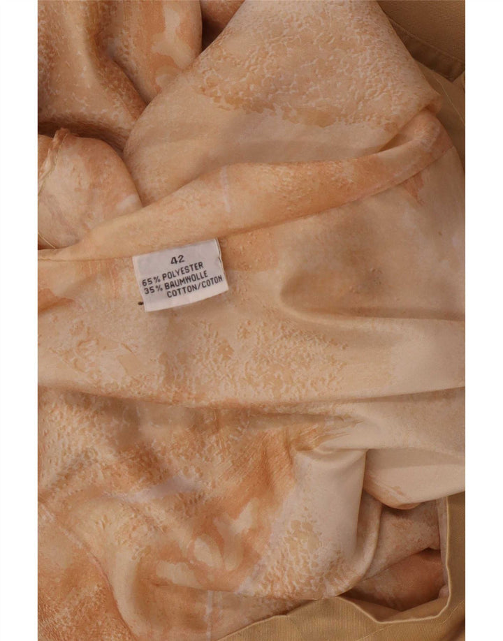 Vintage mujer 3 botones Blazer chaqueta EU 42 poliéster beige grande