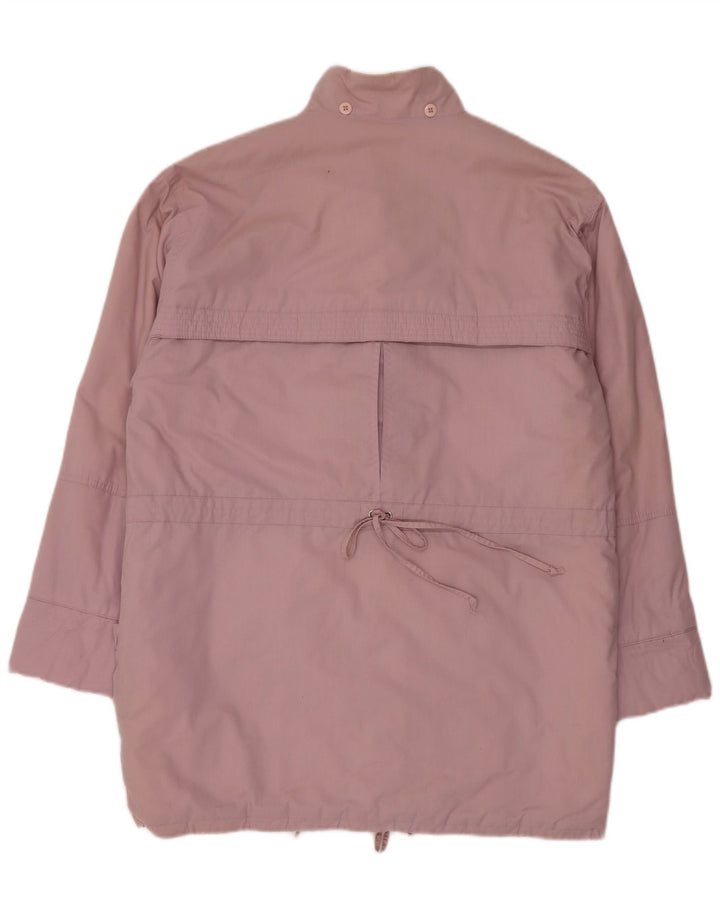 Vintage mujer abrigo cortavientos de gran tamaño IT 36/38 XS poliéster rosa