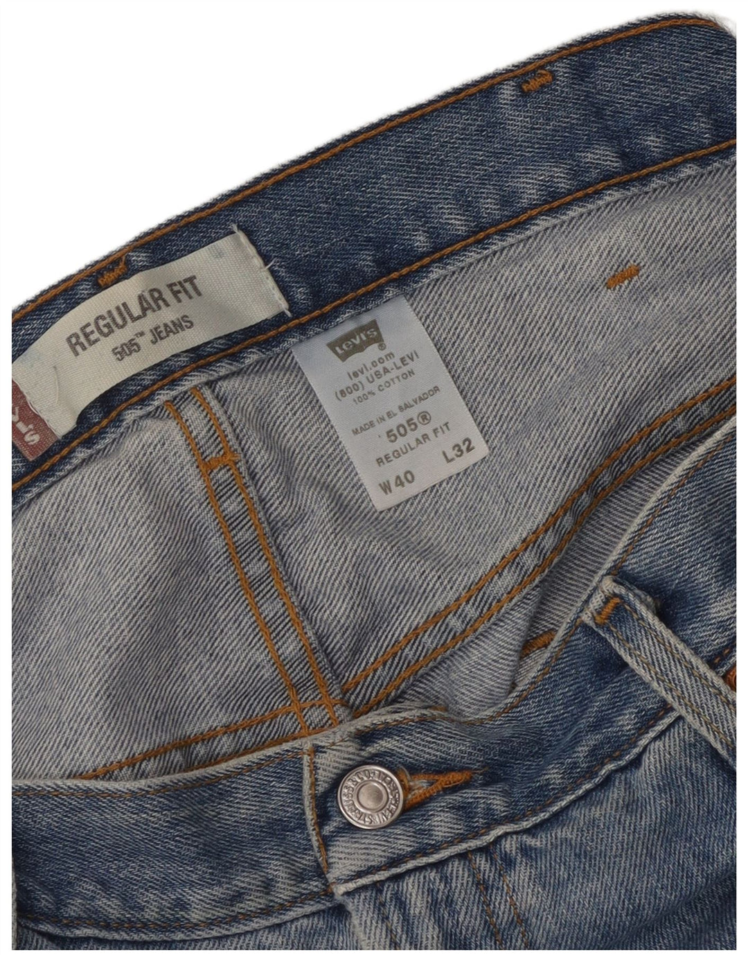 Levi's Vaqueros rectos de corte regular 505 para hombre W40 L32 Algodón azul