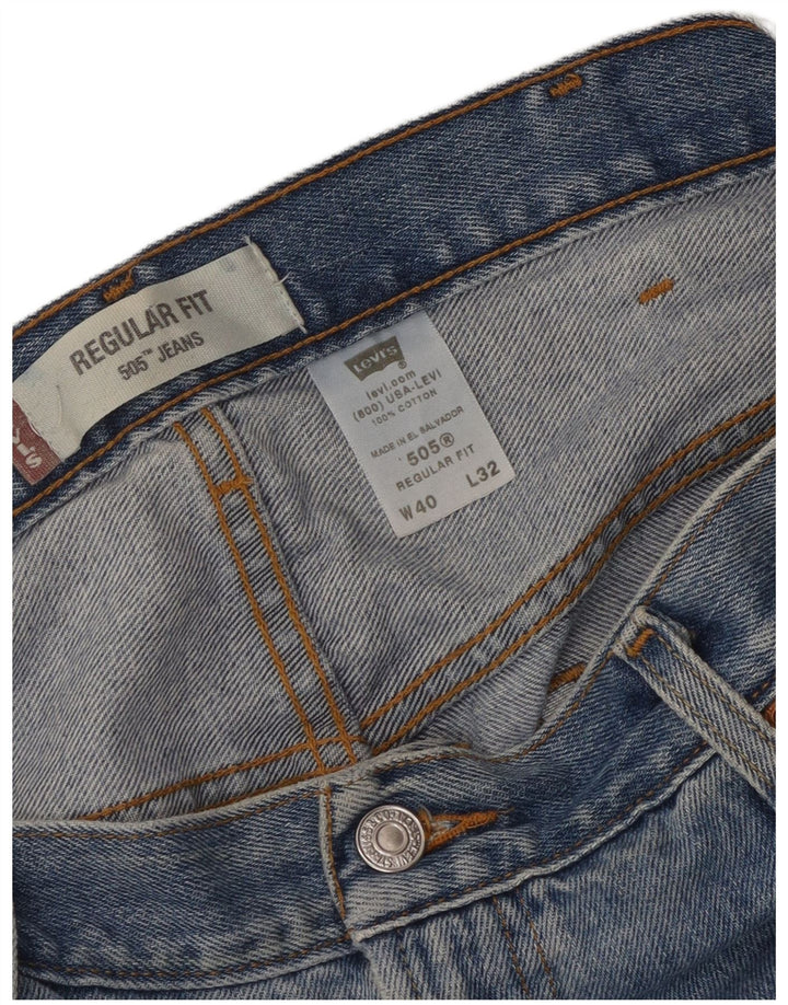 Levi's Vaqueros rectos de corte regular 505 para hombre W40 L32 Algodón azul