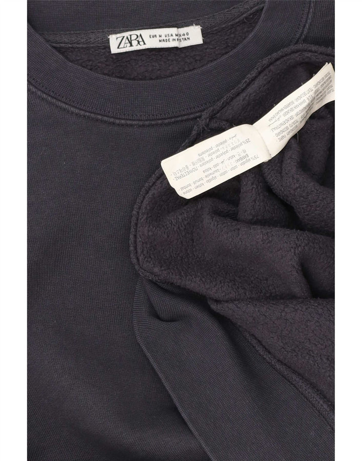 Zara Hombre Sudadera Jumper Medium Azul Marino Algodón
