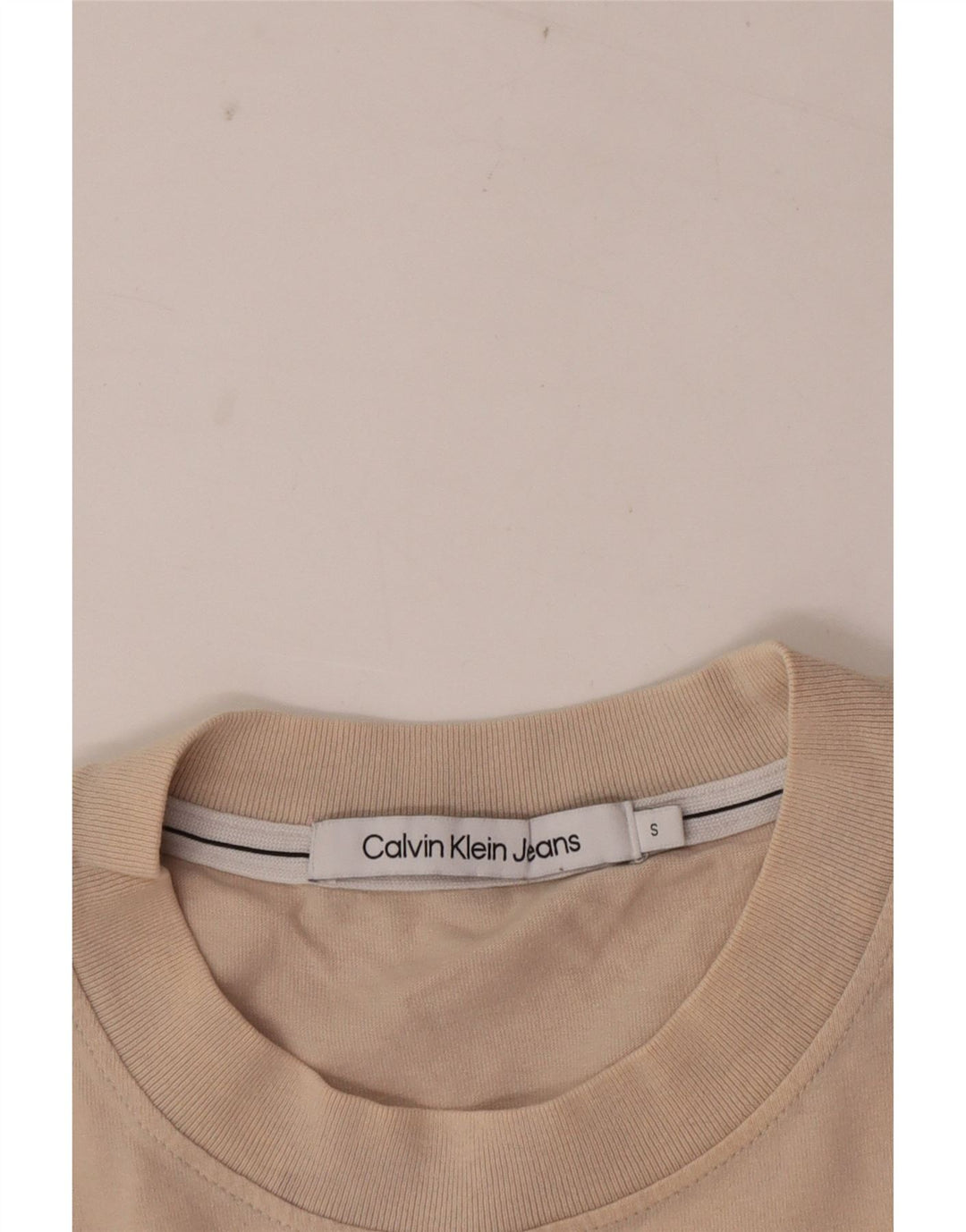 Calvin Klein Jeans - Camiseta para hombre, talla pequeña, color beige