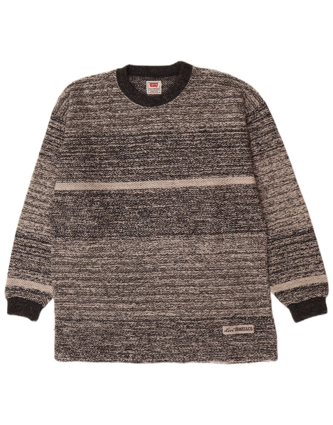Levi's Hombre Jersey Con Cuello Redondo De Algodón A Rayas Gris Medio