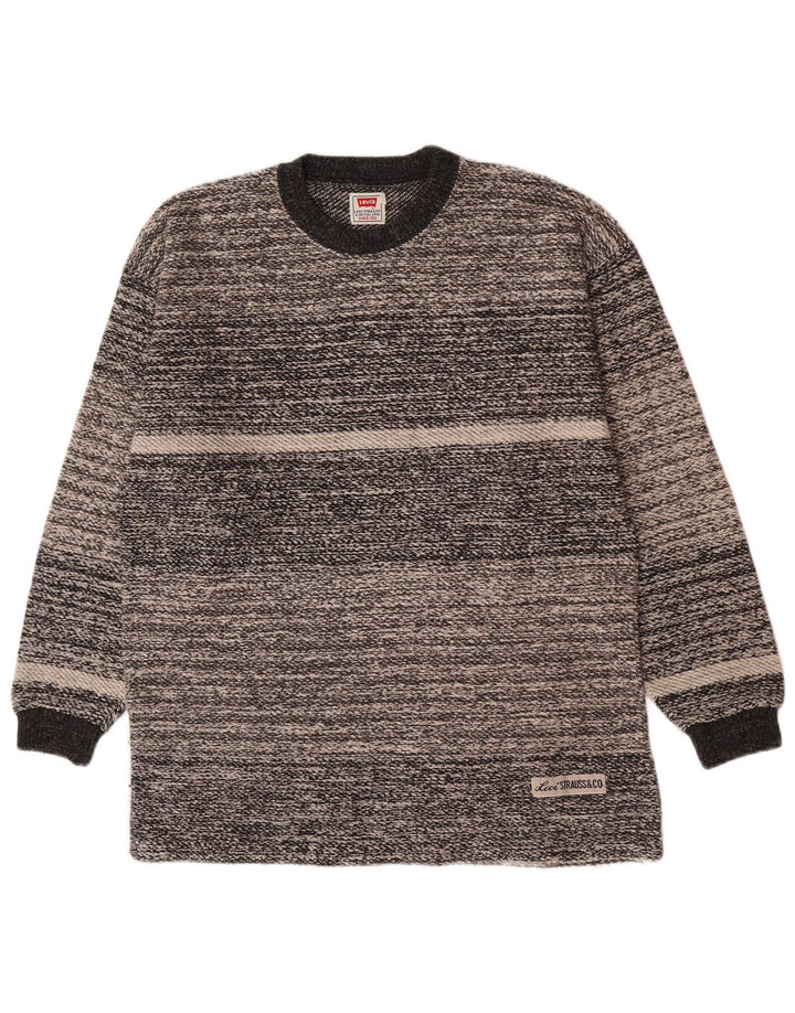 Levi's Hombre Jersey Con Cuello Redondo De Algodón A Rayas Gris Medio