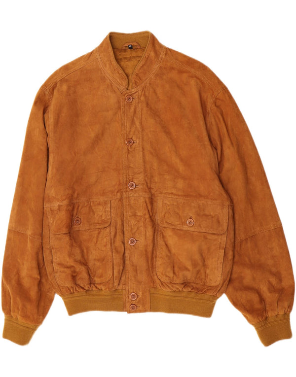 Vintage hombres ante bomber chaqueta IT 54 2XL cuero marrón