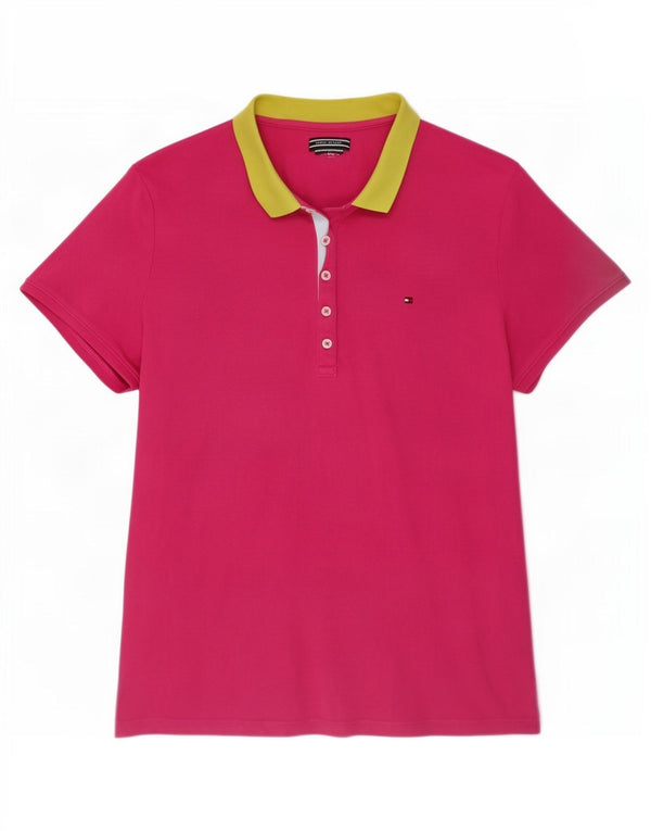 Tommy Hilfiger Polo de rugby para mujer UK 18 XL Algodón rosa