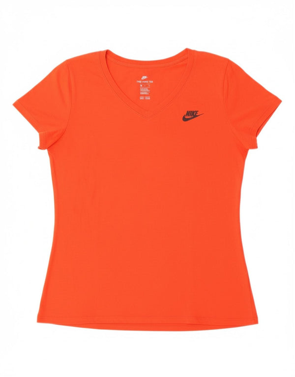 NIKE Womens Athletic Cut T-Shirt Top UK 16 Large Red Cotton