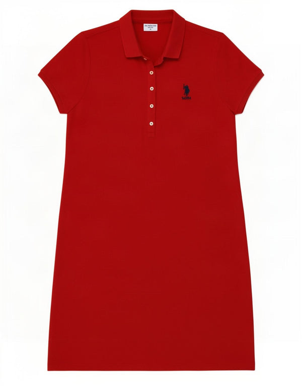 Asociación de Polo de EE. UU. Vestido polo para mujer UK 44 Algodón rojo grande