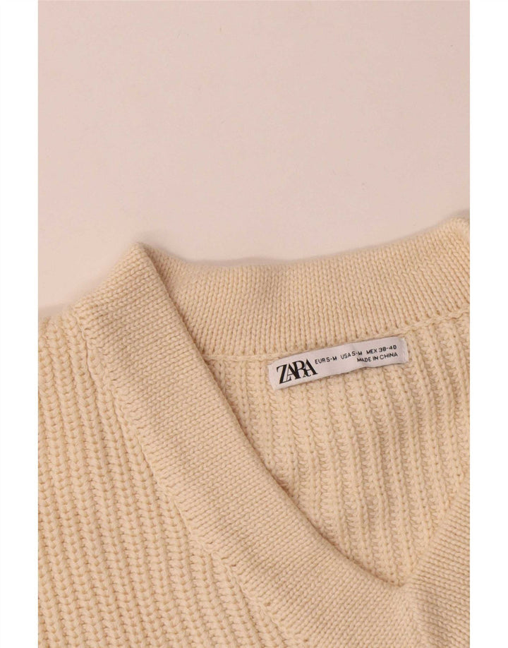 Zara Hombre Camiseta Sin Mangas De Ajuste Relajado Algodón Beige Medio