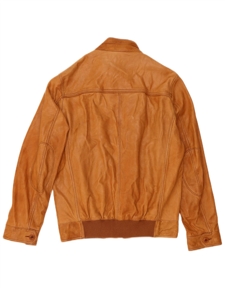 Massimo Dutti Chaqueta De Cuero Para Hombre UK 40 Large Cuero Marrón