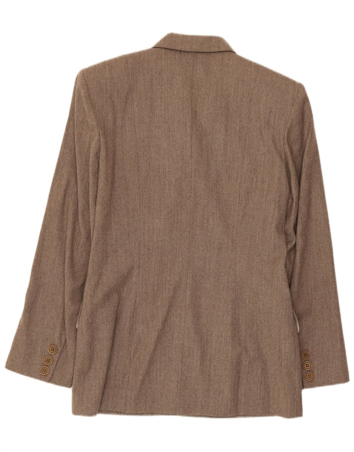 Vintage mujer chaqueta blazer de doble pecho IT 42 lana beige media