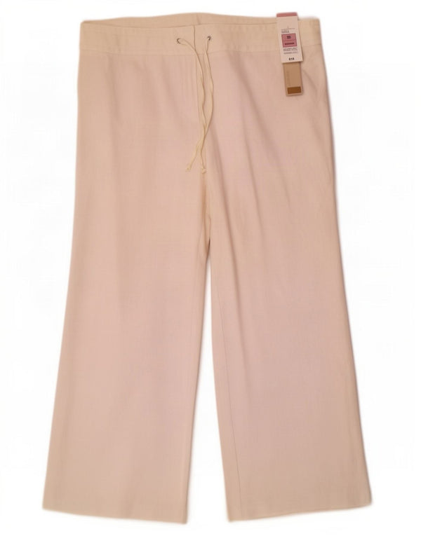 Marks & Spencer Pantalones informales de corte holgado para mujer UK 22 3XL W42 L31 Blanco