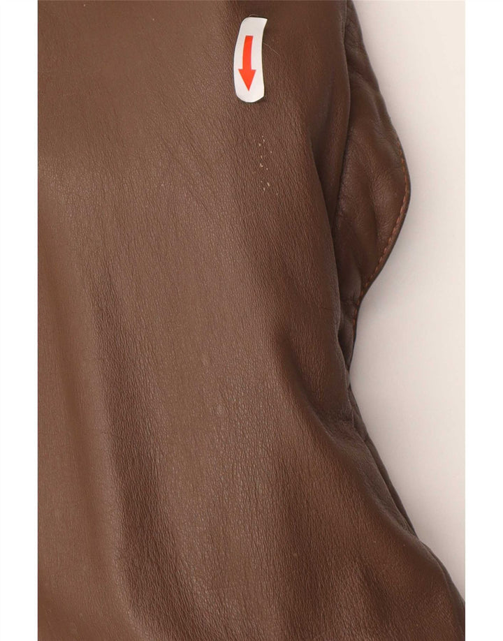 Chaqueta de cuero militar vintage para hombre IT 52 XL Marrón