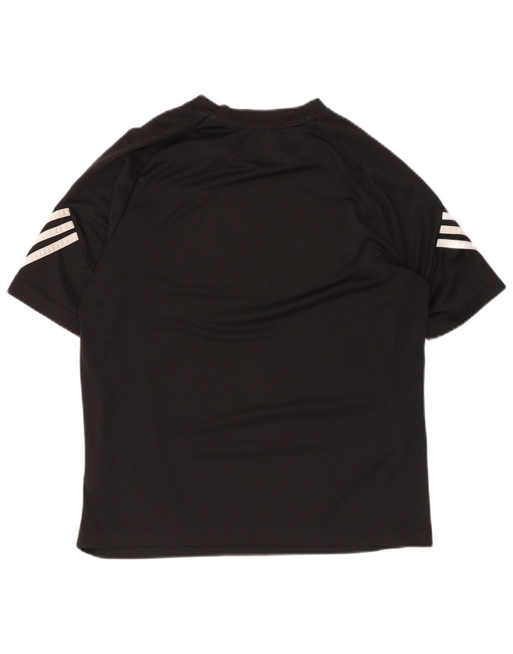 Adidas Mujer Climalite Graphic Camiseta Top UK 12 Mediano Negro Poliéster