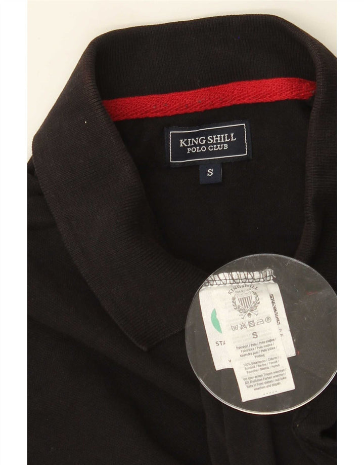 Polo gráfico para hombre de algodón negro pequeño