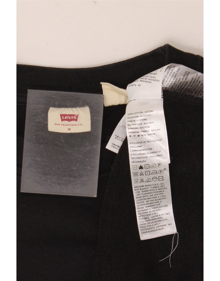 LEVI'S Sudadera para mujer Jumper UK 44 Mediano Algodón negro