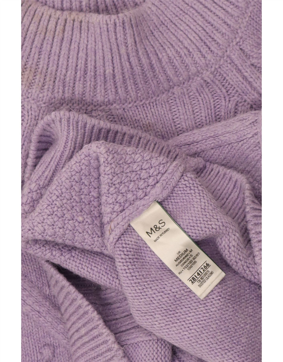 Marks & Spencer Jersey con cuello alto para mujer, talla 44, color morado mediano