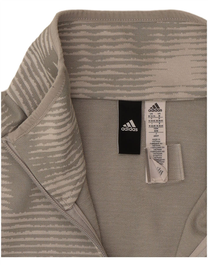 ADIDAS Chaqueta de chándal para mujer UK 12/14 Poliéster a rayas gris medio