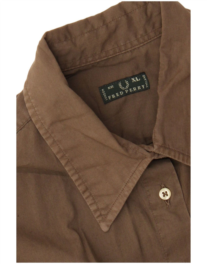 Camisa Fred Perry Mujer UK 40 XL Algodón Marrón