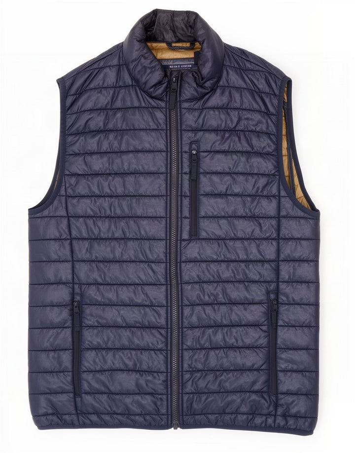 J. Crew Chaleco acolchado para hombre UK 36 Small Azul marino Nylon