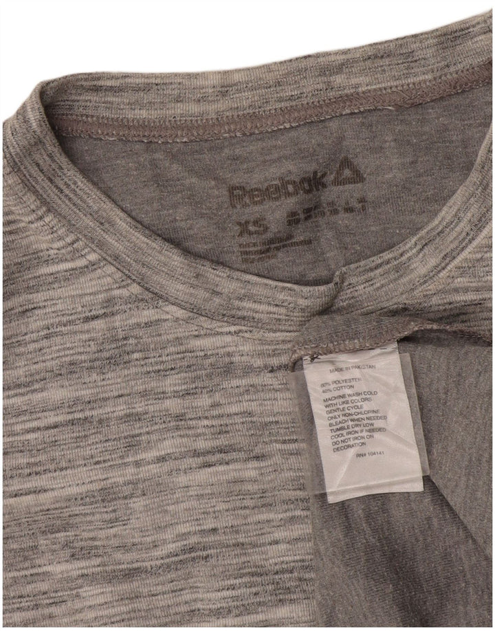 Reebok Camiseta de manga larga para mujer UK 6 XS Poliéster moteado gris