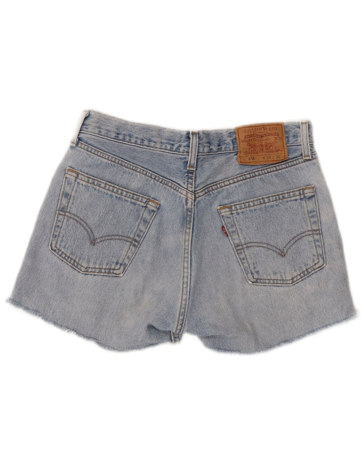 Levi's Mujer 501 Shorts Vaqueros De Cintura Alta W30 Azul Medio