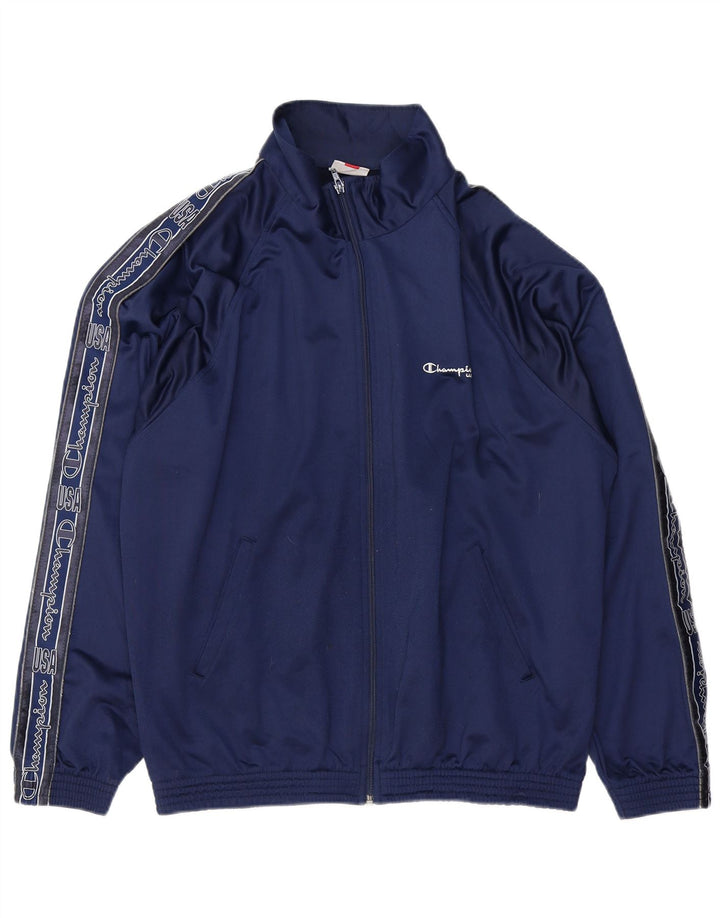 Champion Mens USA Graphic Chándal Top Chaqueta XL Azul Marino Poliéster