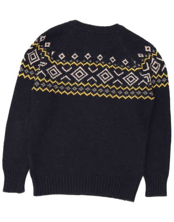 Superdry Jersey De Cuello Redondo Para Hombre Acrílico Fair Isle Azul Marino Medio