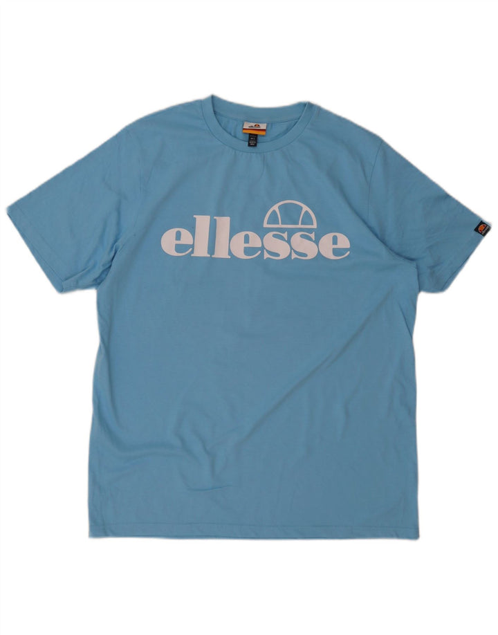 Ellesse - Camiseta gráfica para hombre, talla grande, algodón azul