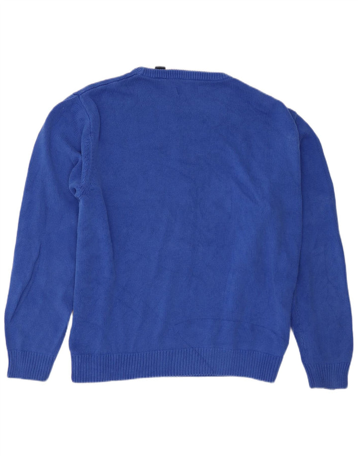 Chaps Jersey con cuello barco para hombre, talla 2XL, algodón azul