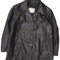 Vintage mujer 3 botones cuero Blazer chaqueta Reino Unido 18 XL cuero negro