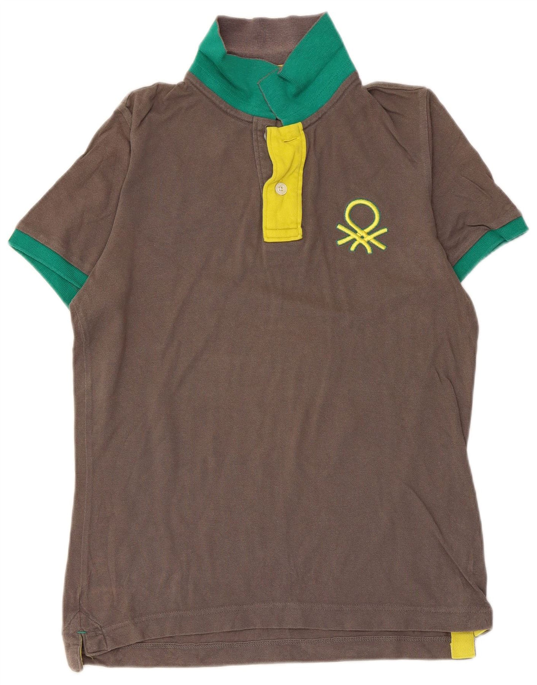 BENETTON Polo Hombre Algodón Gris Medio