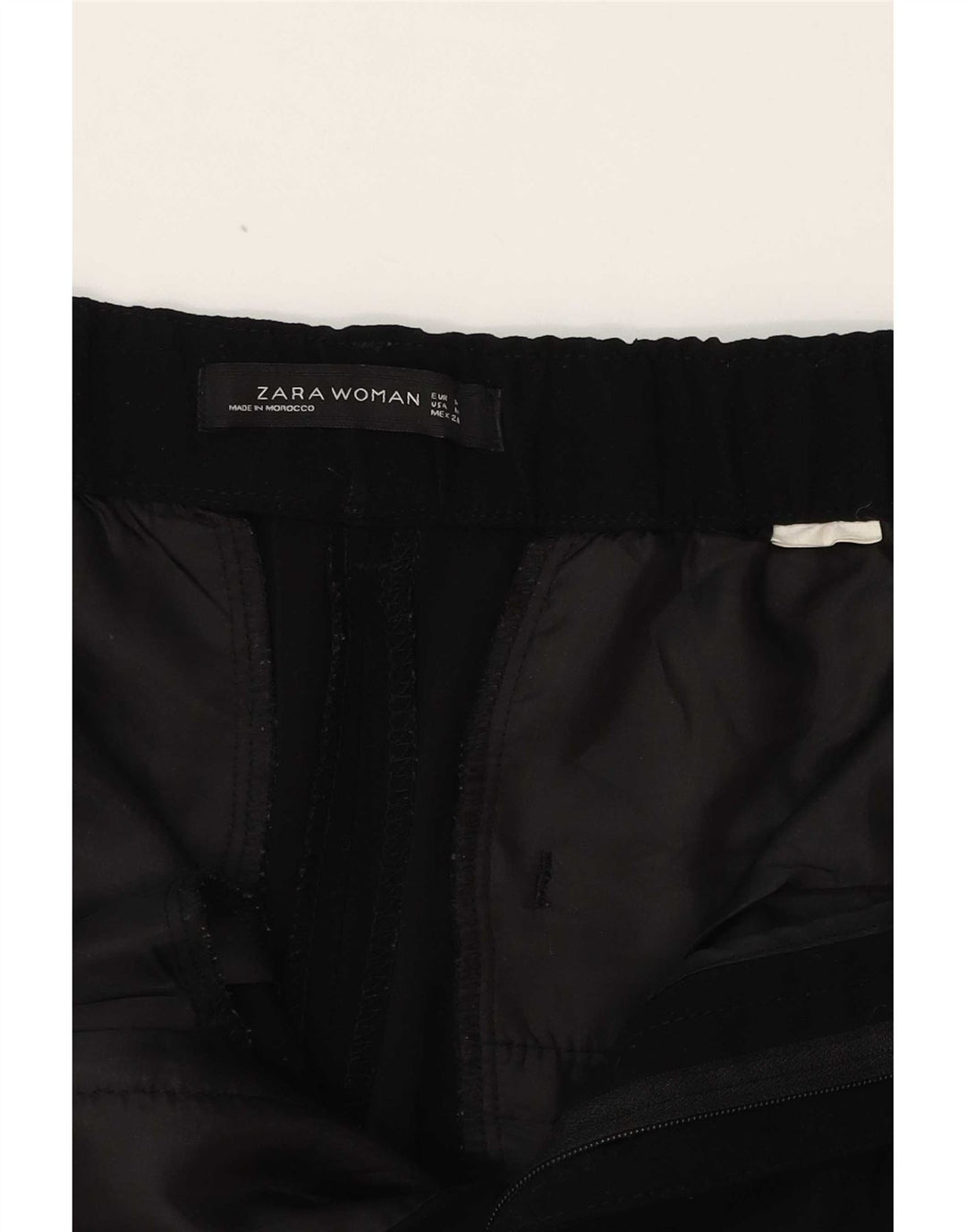 Zara Mujer Pantalón Capri Tapered Mediano W30 L23 Negro