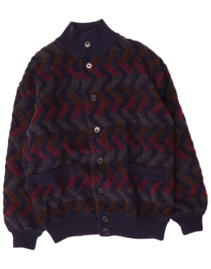 Missoni Suéter tipo cárdigan reversible para hombre IT 48 Medium Navy Blue Chevron