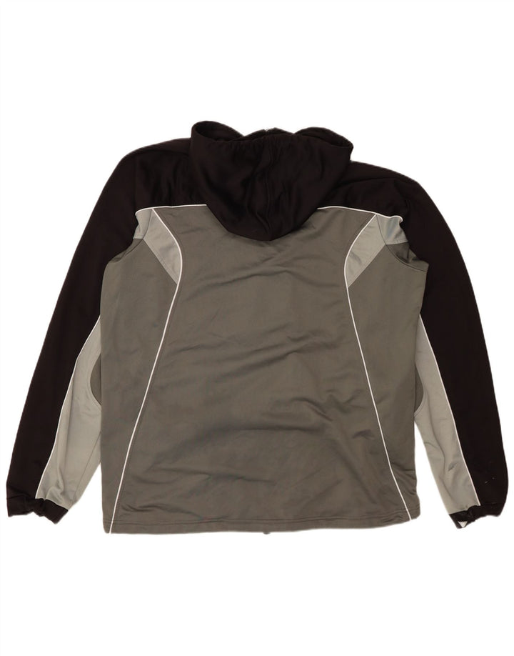 ASICS Sudadera con capucha y cremallera para hombre XL Gris Colorblock