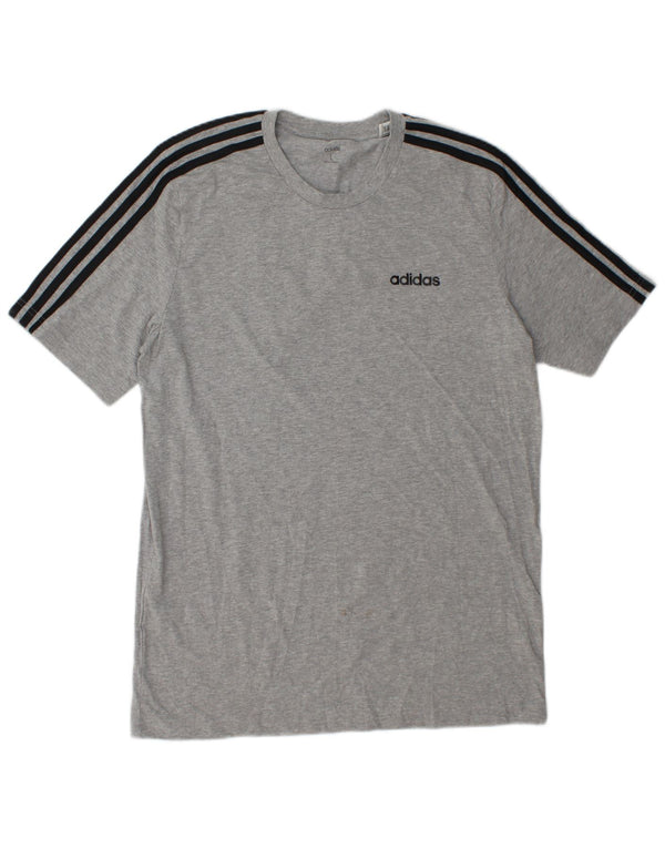 Adidas - Camiseta para hombre, talla grande, algodón gris