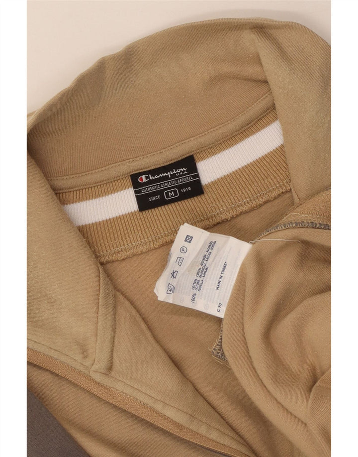 Champion Sudadera con cuello y cremallera para mujer UK 44 Medium Beige Colorblock