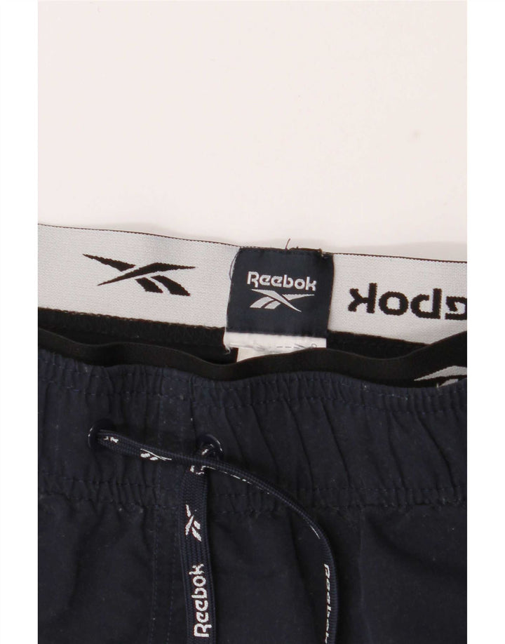 Reebok Shorts deportivos con gráficos para hombre, tamaño mediano, azul marino