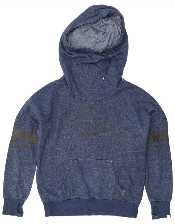 PUMA Jersey con capucha extragrande para mujer UK 12 Medium Azul marino moteado